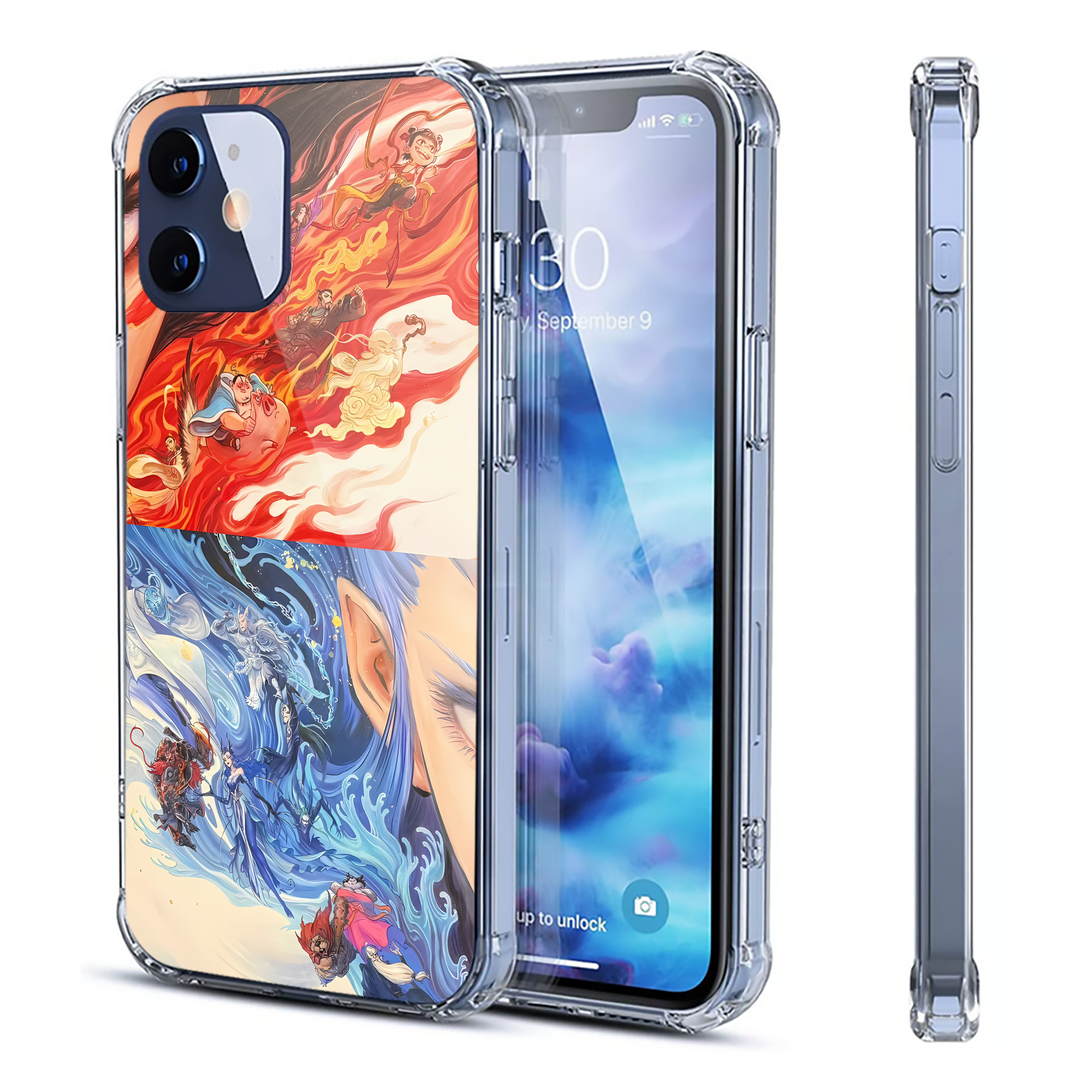 （画像用） Ne Zha 2 ナタ 魔童の大暴れ 【iPhone 12シリーズ対応】透明スマホケース（クリアソフトケース）